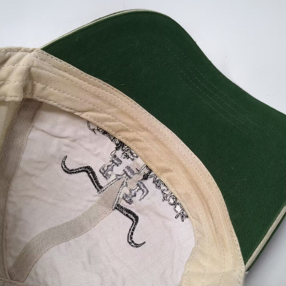KC CAPS Baseball Cap Beige Green Hat OS Livestock Marketing Logo Embroidered - Picture 8 of 10